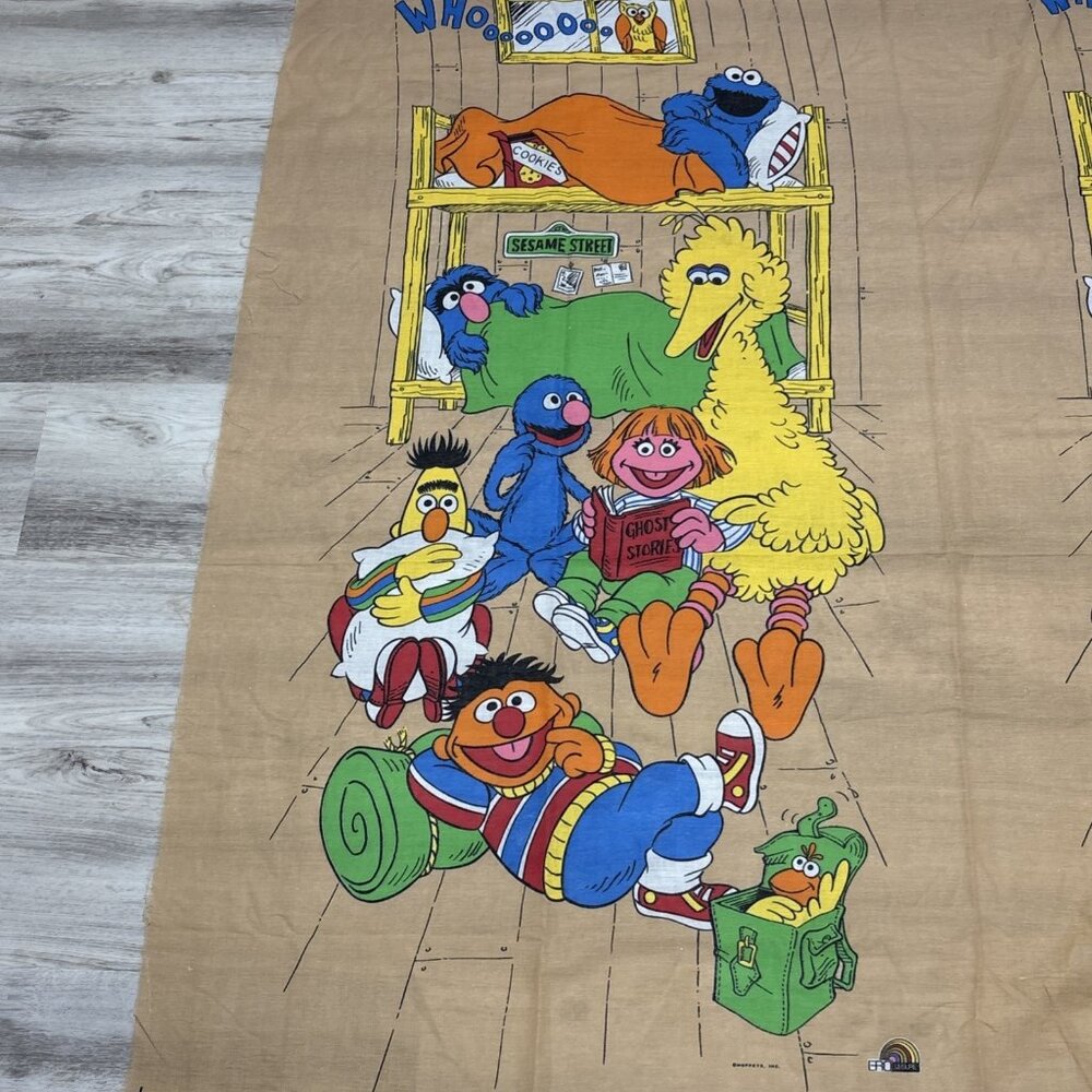 Sesame Street Muppets Cut & Sew Fabric Panel Cheater Quilt Pillow Scary Stories